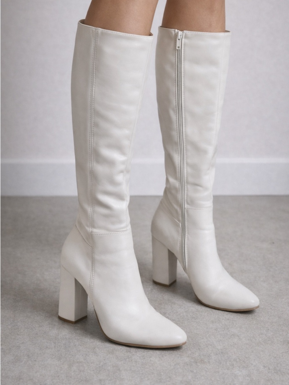Top Moda Elegant Cream Knee-High Women's Boots